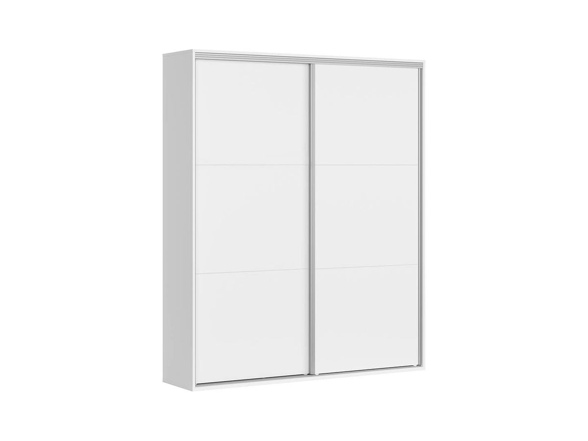 Flex Sliding Wardrobe 180 cm – White, 4 Soft-Close Drawers, 2 Rails, 5 Shelves, 10-Year Warranty