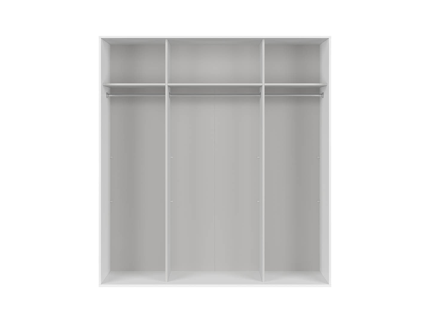 Flex Sliding Wardrobe 200x218 cm – White & White Matt, 2 Sliding Doors, 3 Rails, 10-Year Warranty
