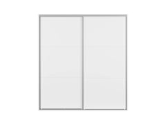 Flex Sliding Wardrobe 200x218 cm – White & White Matt, 2 Sliding Doors, 3 Rails, 10-Year Warranty