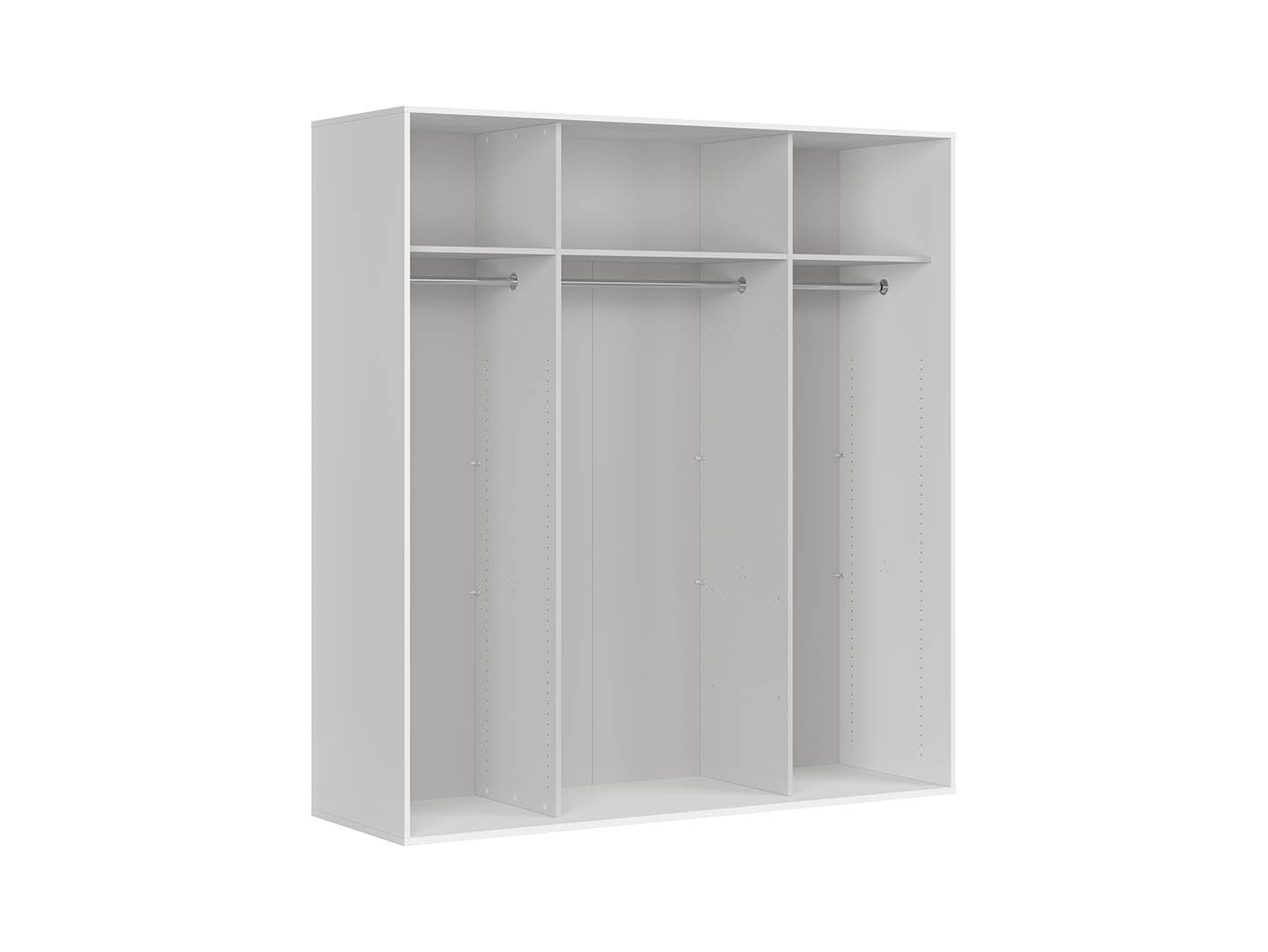 Flex Sliding Wardrobe 200x218 cm – White & White Matt, 2 Sliding Doors, 3 Rails, 10-Year Warranty