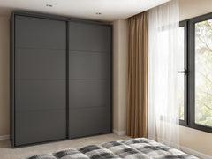 Flex Sliding Door Wardrobe 200 cm – Graphite / Graphite