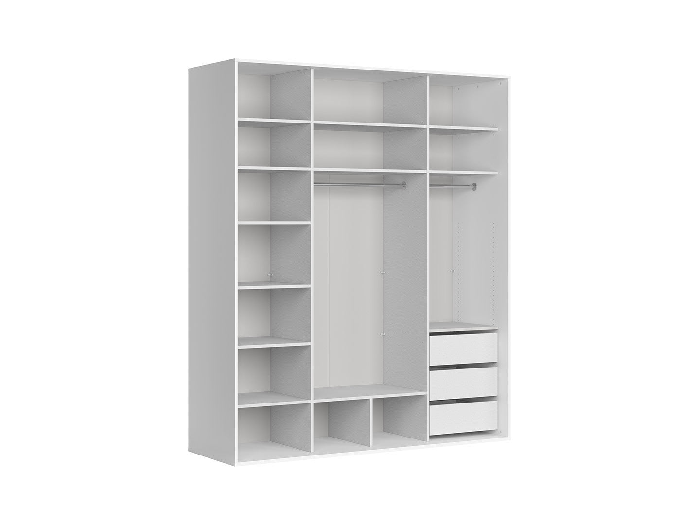 Flex — Sliding Wardrobe 200 cm | Mirror Doors | White & Grey
