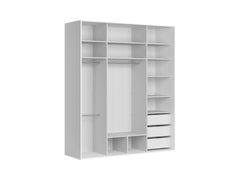 Flex Sliding Door Wardrobe 200 cm – White / Mauvella Oak with Mirrors