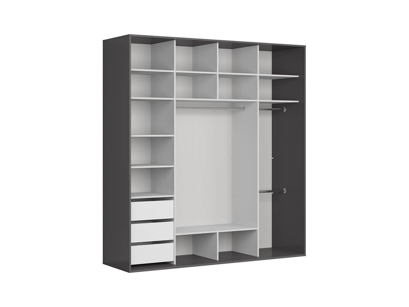 Flex — Sliding Door Wardrobe 220 cm with Mirror & 3 Drawers