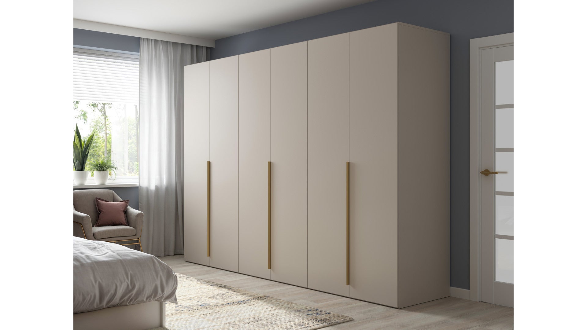 Flex 6-Door Wardrobe | Uni Kashmir | 300x218x66cm | Scratch-Resistant