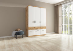 Brando 3 Wardrobe 3-Door with 6 Drawers – Artisan Oak / White