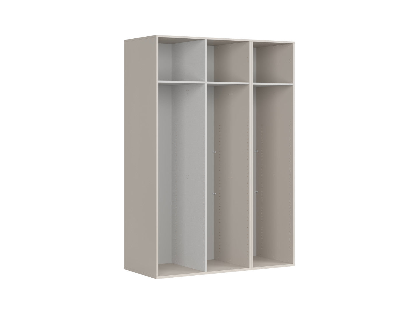 Flex 3-Door Wardrobe with Mirror 150 cm – Uni Kashmir / Grey | Scratch-Resistant