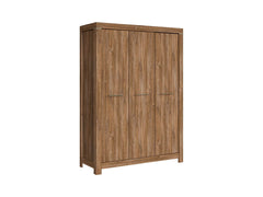Gent 3-Door Wardrobe | Stirling Oak | Soft-Close | Rail + 4 Shelves | 150×201 cm