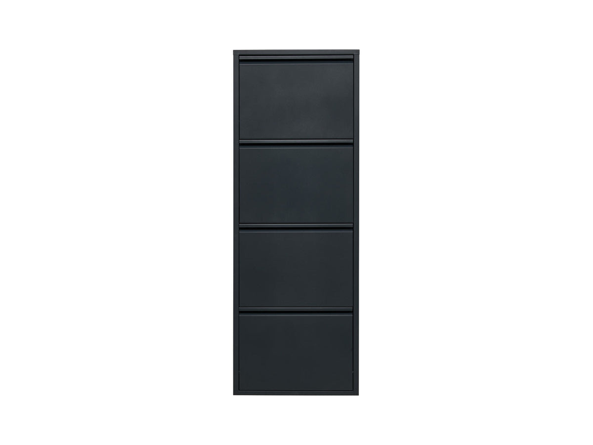 Fly 4K Metal Shoe Cabinet – 4 Compartments, Anthracite, Wall-Mount or Freestanding