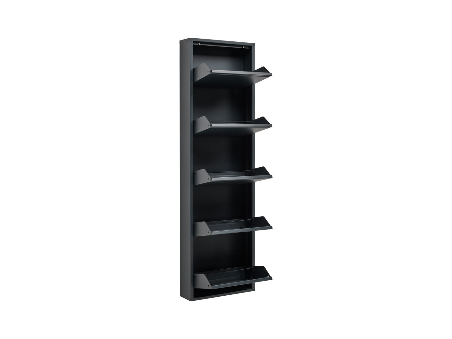 Fly 5K — Tall Metal Shoe Cabinet | 5 Compartments | Anthracite | 50 × 169.5 cm