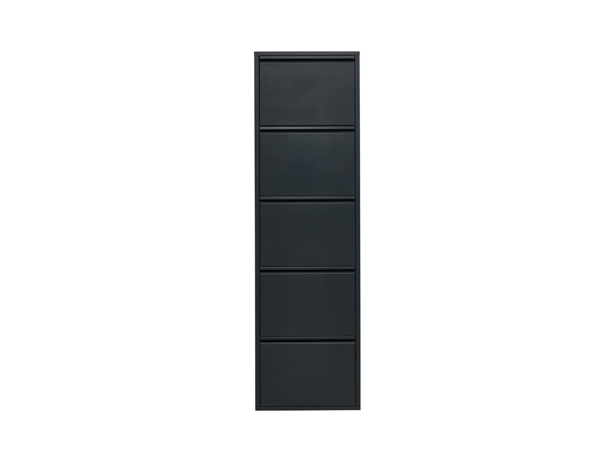 Fly 5K — Tall Metal Shoe Cabinet | 5 Compartments | Anthracite | 50 × 169.5 cm