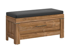Gent Shoe Cabinet & Bench 101 cm – Stirling Oak, Soft-Close Drawer, Seat Cushion Included