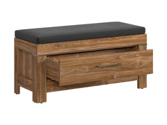 Gent Shoe Cabinet & Bench 101 cm – Stirling Oak, Soft-Close Drawer, Seat Cushion Included