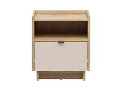 Dalva — Bedside Table | Japandi Style | Mauvella Oak & Kashmir | 49.8 × 56.5 cm