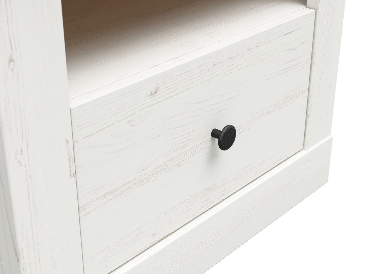 Frija Bedside Table – Andersen Pine White & Artisan Oak, Soft-Close Drawer, Open Shelf, Scandinavian