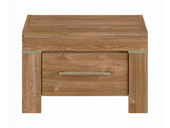 Gent Bedside Table with Drawer | Stirling Oak | 53x35x45cm | Scratch-Resistant Top
