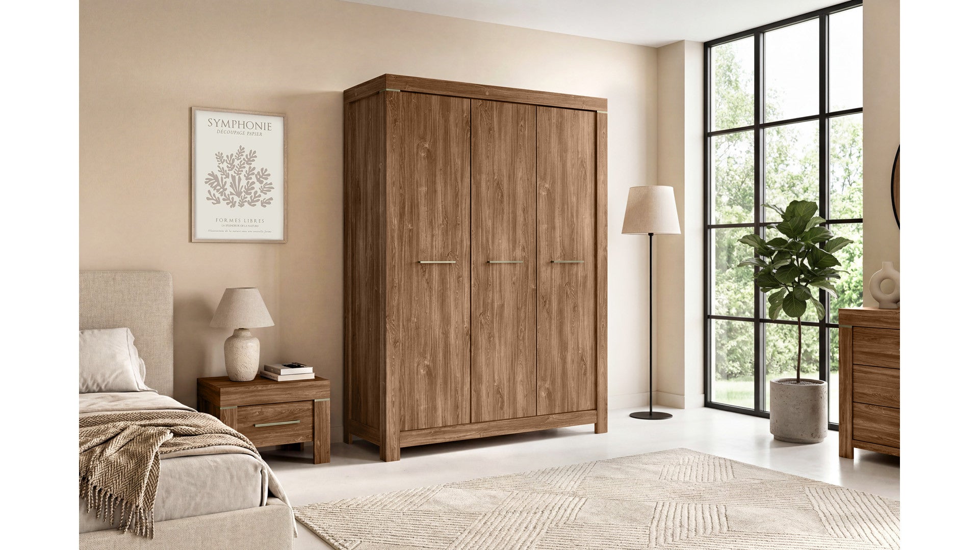 Gent Bedside Table with Drawer | Stirling Oak | 53x35x45cm | Scratch-Resistant Top