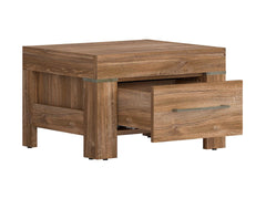 Gent Bedside Table with Drawer | Stirling Oak | 53x35x45cm | Scratch-Resistant Top
