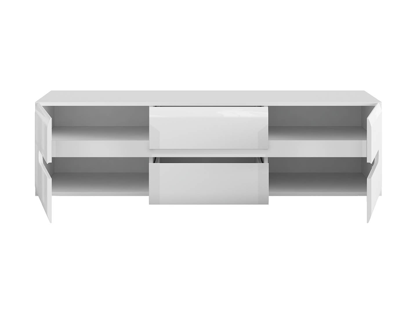 Azteca Trio TV Cabinet 150 cm – White / White Gloss