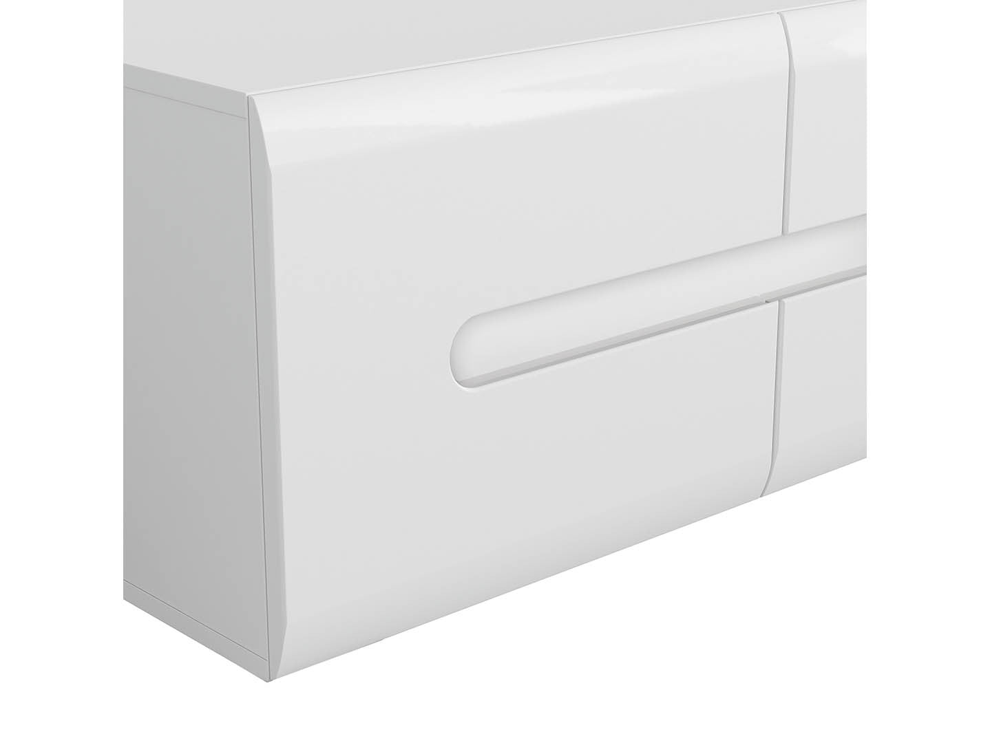 Azteca Trio TV Cabinet 150 cm – White / White Gloss