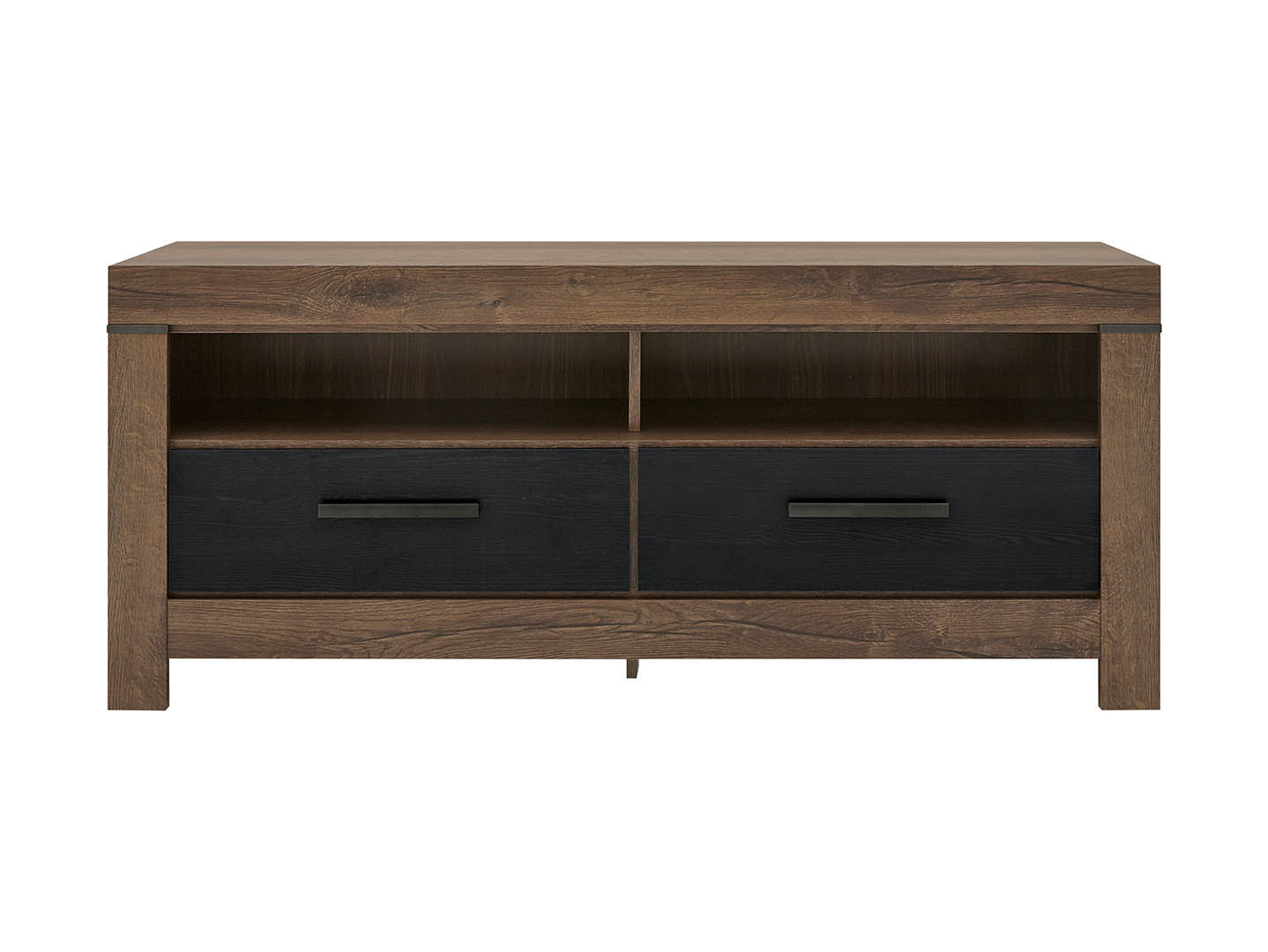 Balin TV Cabinet 140 cm – Monastery Oak & Black Oak, Optional LED