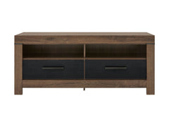 Balin TV Cabinet 140 cm – Monastery Oak & Black Oak, Optional LED