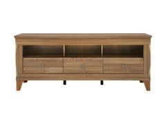 Bergen TV Cabinet 156 cm – Golden Sibiu Larch, 3 Shelves & 3 Drawers