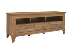Bergen TV Cabinet 156 cm – Golden Sibiu Larch, 3 Shelves & 3 Drawers