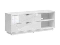 Forn — TV Cabinet | 156 × 61 cm | 2 Drawers & 2 Open Shelves | White Gloss