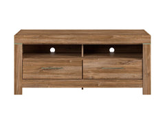 Gent TV Unit 138.5 cm with LED Lighting & 2 Drawers – Stirling Oak