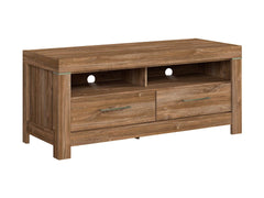 Gent TV Unit 138.5 cm with LED Lighting & 2 Drawers – Stirling Oak