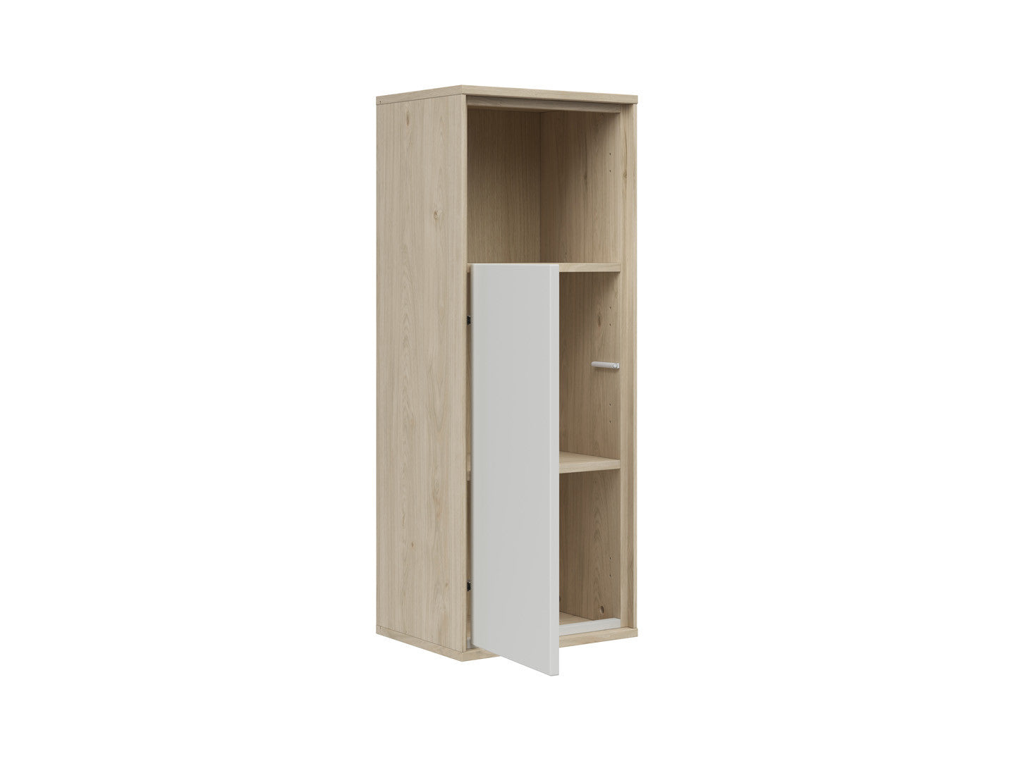 Ema Wall-Mounted Cabinet | Push-to-Open | Jackson Hickory Walnut & Light Grey | 36x100x34cm
