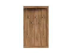 Gent Coat Rack Panel | Stirling Oak | 5 Double Hooks + Rail + Shelf | 101×168 cm