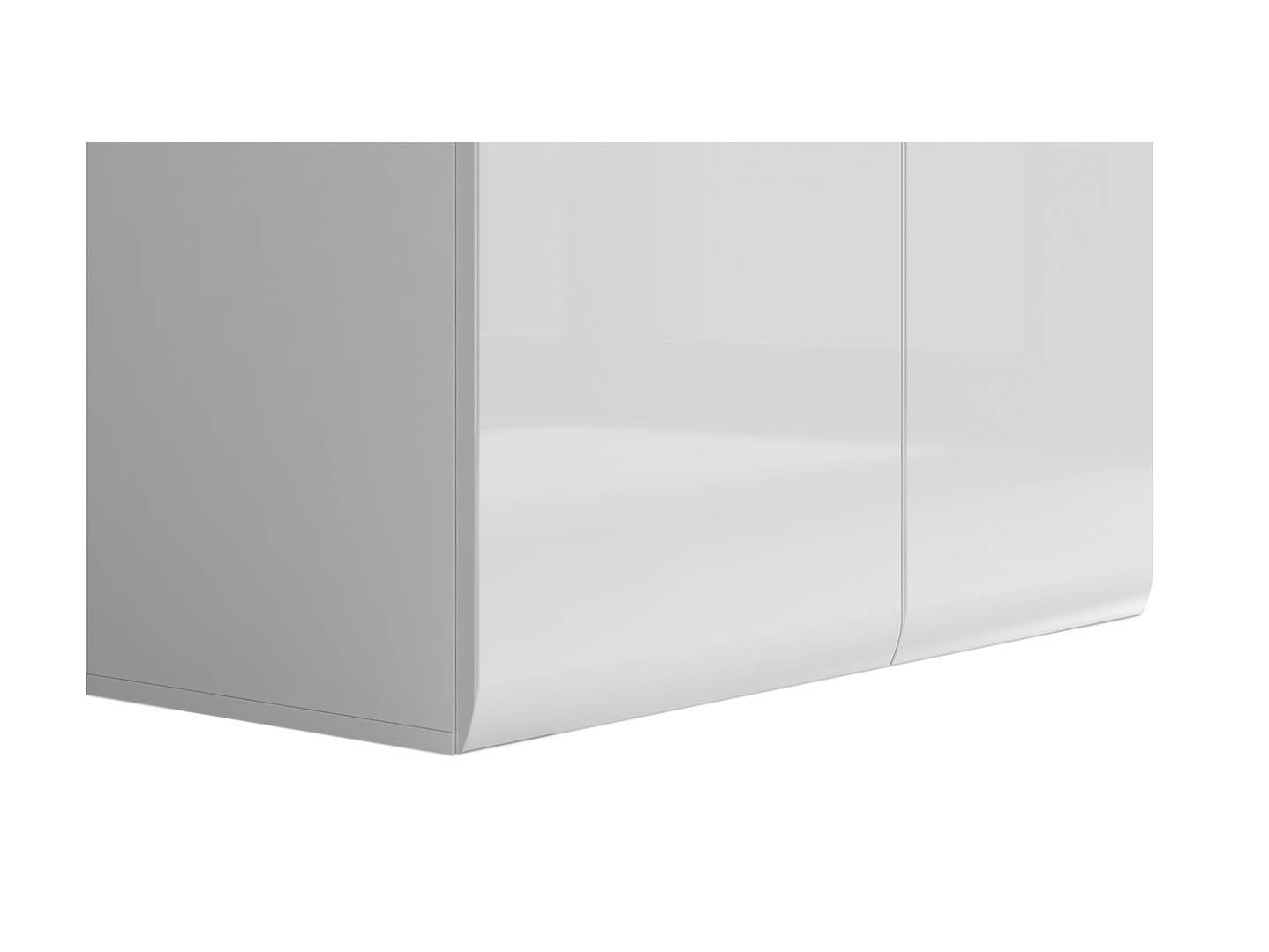 Azteca Trio Display Cabinet with LED Lighting | White & White Gloss | 90x193cm