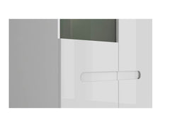 Azteca Trio Display Cabinet with LED Lighting | White & White Gloss | 90x193cm