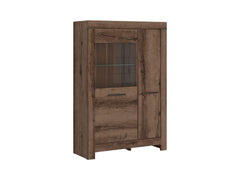 Balin Display Cabinet 100.5 cm – Monastery Oak, LED Included, Soft-Close