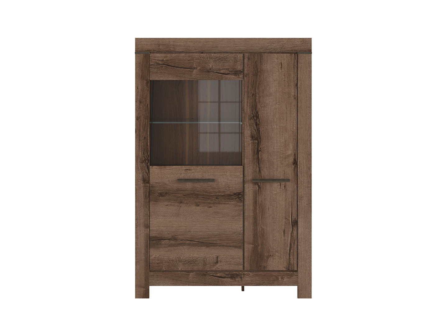 Balin Display Cabinet 100.5 cm – Monastery Oak, LED Included, Soft-Close