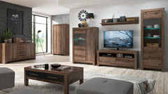 Balin Display Cabinet 100.5 cm – Monastery Oak, LED Included, Soft-Close