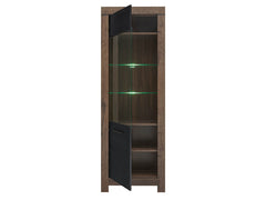 Balin Display Cabinet – Monastery Oak / Black Oak