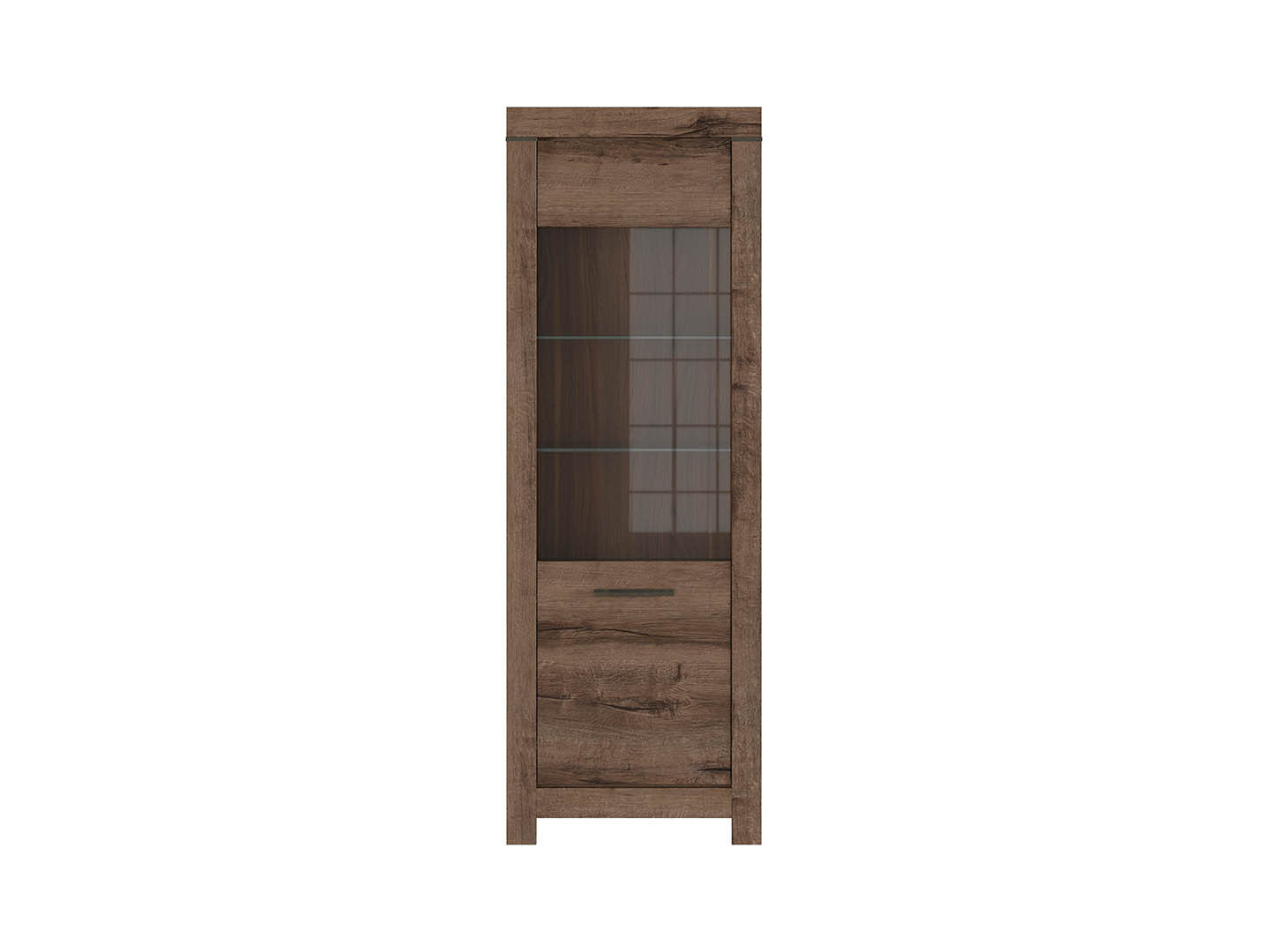 Balin — Display Cabinet with Glass Door & LED Lighting | Monastery Oak