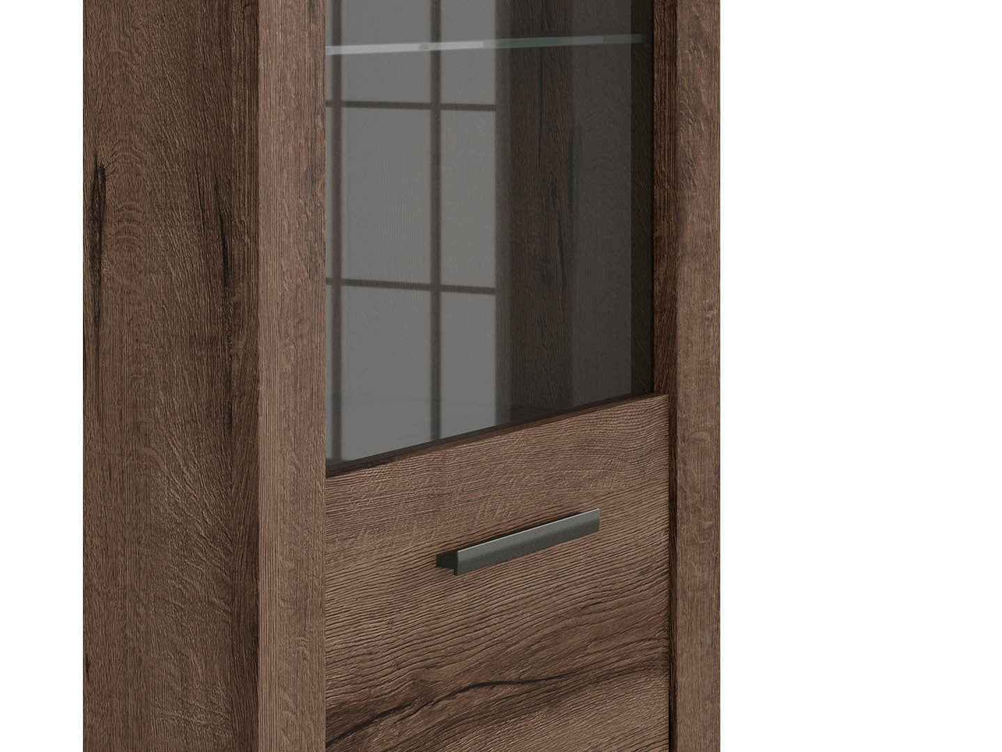 Balin — Display Cabinet with Glass Door & LED Lighting | Monastery Oak