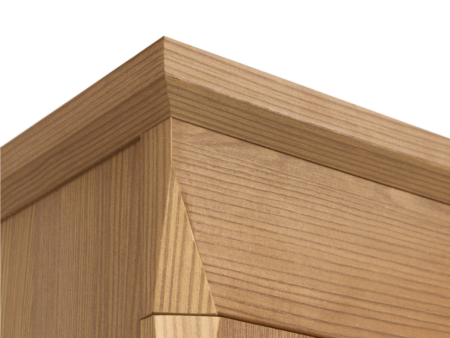 Bergen Display Cabinet — Glass Doors, LED Lighting & Golden Sibiu Larch