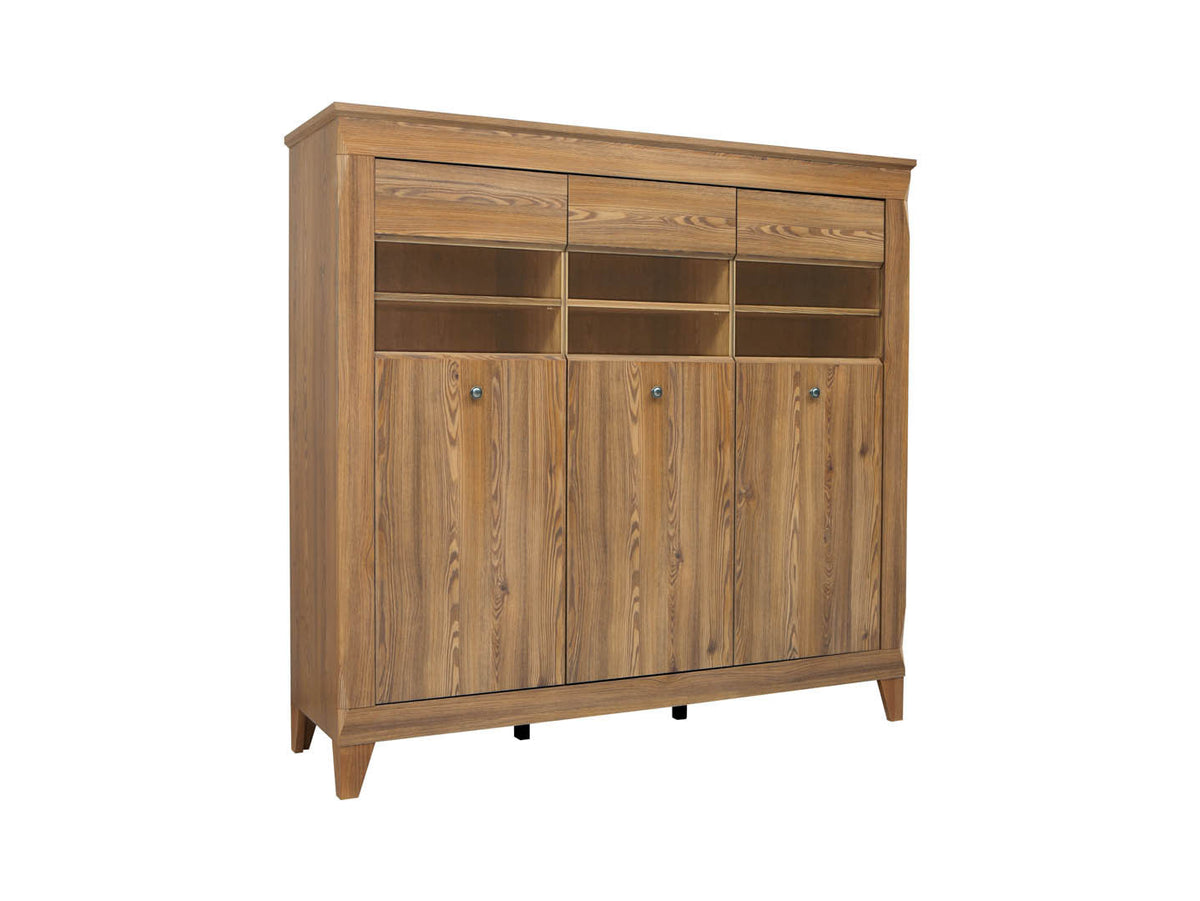 Bergen — 3-Door Display Cabinet with LED Lighting