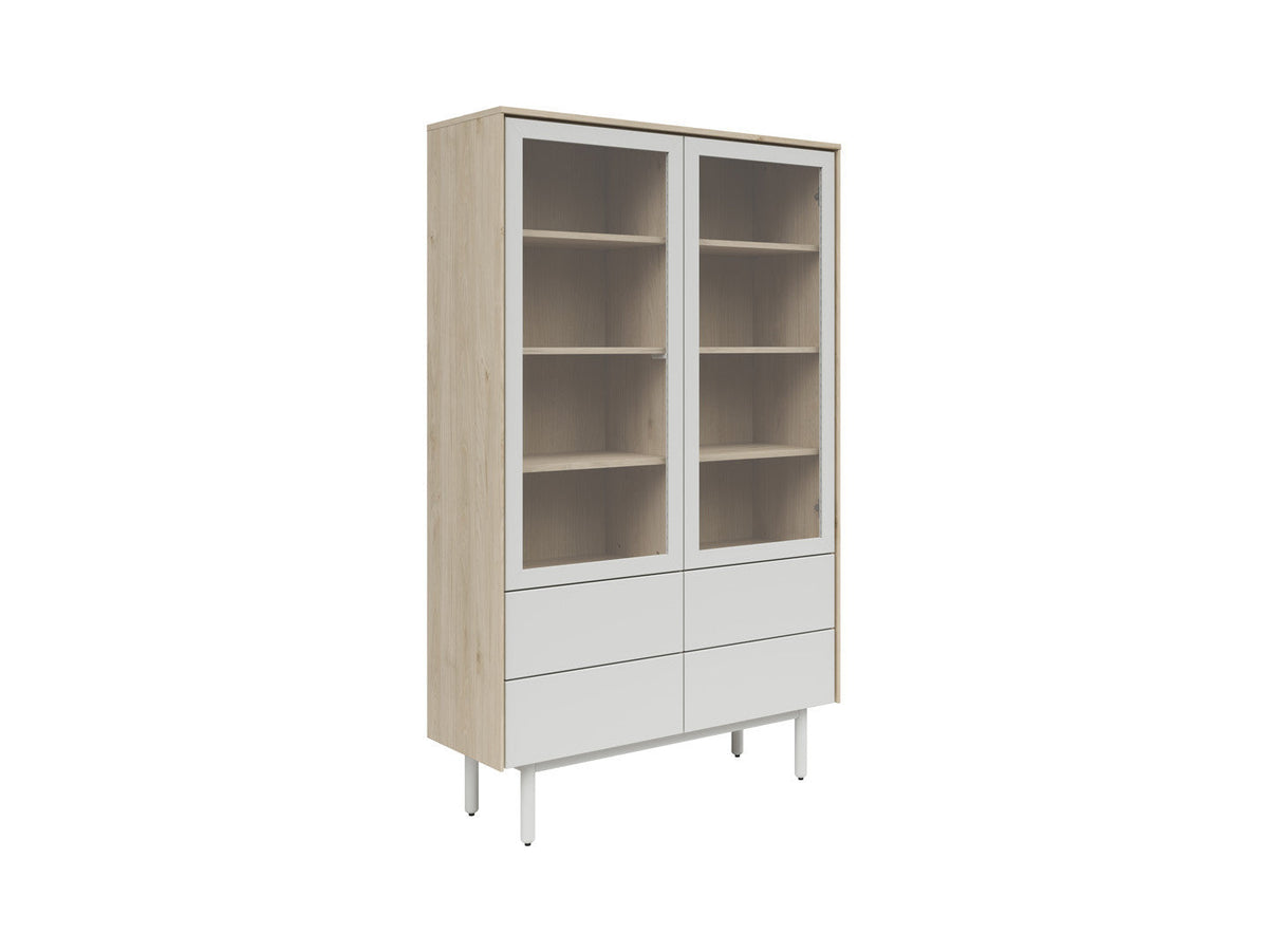 Ema Display Cabinet – Large Glass Sideboard with Drawers & LED Lighting