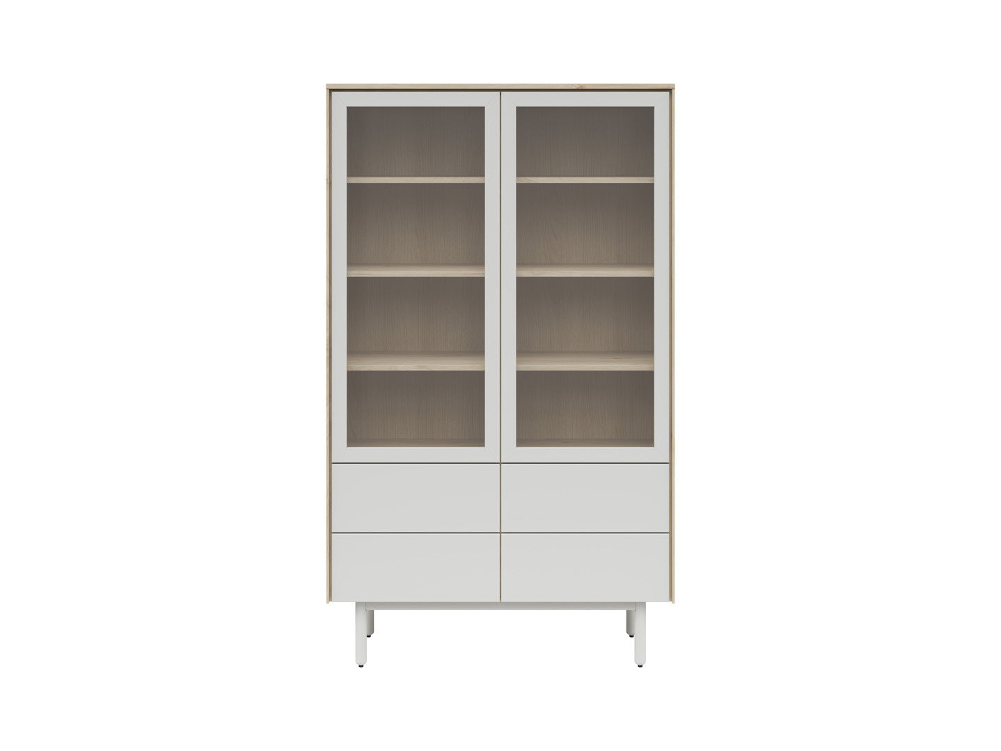 Ema Display Cabinet – Large Glass Sideboard with Drawers & LED Lighting