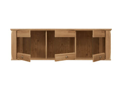 Bergen Wall-Mounted Display Cabinet 156 cm – Golden Sibiu Larch | 3 Toughened Glass Doors