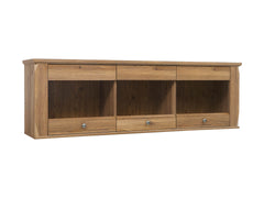 Bergen Wall-Mounted Display Cabinet 156 cm – Golden Sibiu Larch | 3 Toughened Glass Doors