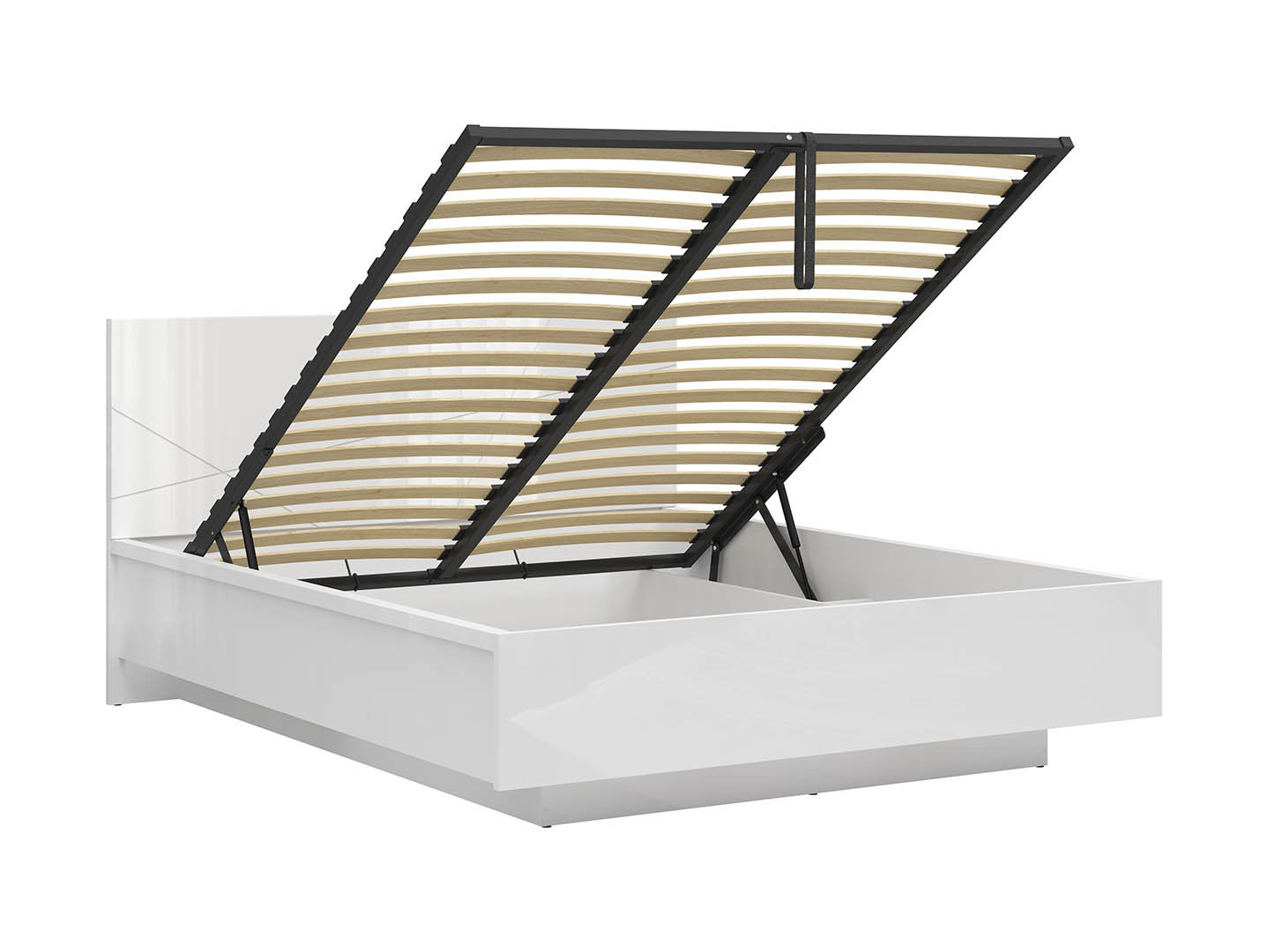 Forn Bed 160 cm with Storage + Mimas Mattress – White Gloss