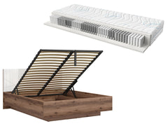 Forn Bed 160×200 cm + Merida Mattress Set – Dark Delano Oak / White Gloss