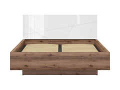 Forn Bed 160×200 cm + Merida Mattress Set – Dark Delano Oak / White Gloss